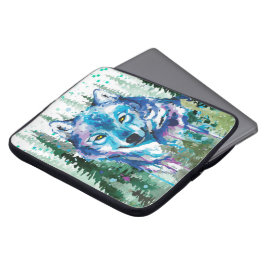 Housse Pour Ordinateur Portable Coque d'ordinateur portable couleur Wolf Watercolo