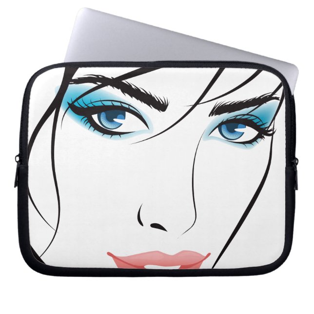 Housse Pour Ordinateur Portable Coque d'ordinateur portable Girl Face (Devant)