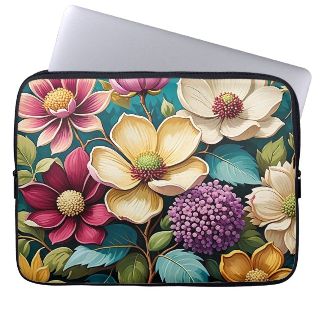 Housse Pour Ordinateur Portable Coque IPhone avec Art Floral Vibrant et Magnifique (Devant)