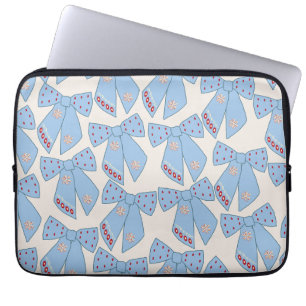 Housse Pour Ordinateur Portable Coquette Bows Bleus