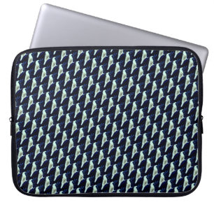 Housse Pour Ordinateur Portable corbeaux blancs sur manche noire