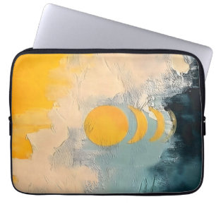Housse Pour Ordinateur Portable Coucher de soleil abstrait – Calme doré sur les ho