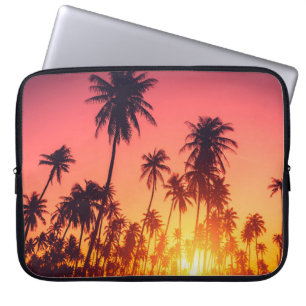 Housse Pour Ordinateur Portable Coucher de soleil des arbres tropicaux