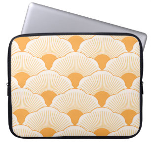 Housse Pour Ordinateur Portable Coucher de soleil, orange tonale, texture béton