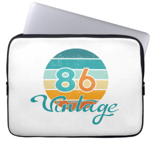 Housse Pour Ordinateur Portable Coucher de soleil rétro 86 Vintage en détresse