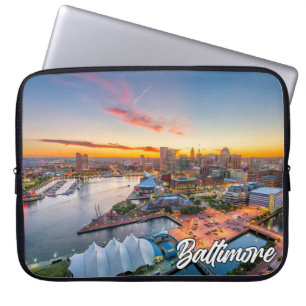 Housse Pour Ordinateur Portable Coucher de soleil sur Baltimore, Maryland, États-U