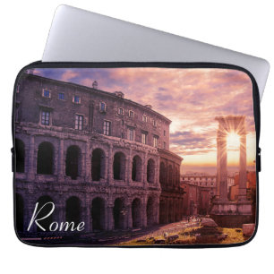 Housse Pour Ordinateur Portable Coucher de soleil sur le Colisée de Rome à Rome
