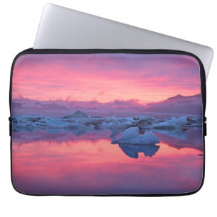 Housse Pour Ordinateur Portable Coucher de soleil sur le lagon du glacier Jokulsar