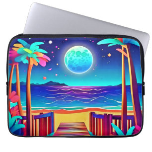 Housse Pour Ordinateur Portable Couleurs de plage Lune