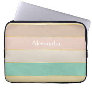 Housse Pour Ordinateur Portable Couleurs d'été personnalisées Bandes de blocs de c