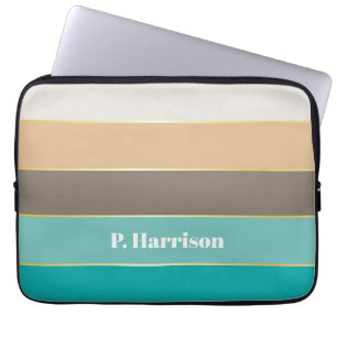 Housse Pour Ordinateur Portable Couleurs d'été personnalisées Bandes de blocs de c