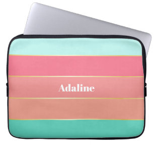 Housse Pour Ordinateur Portable Couleurs d'été personnalisées Bandes de blocs de c