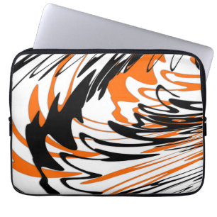 Housse Pour Ordinateur Portable Couleurs du Bengale Orange et lignes noires