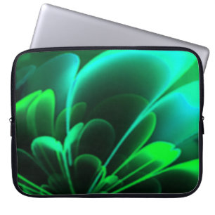 Housse Pour Ordinateur Portable Couleurs vertes Stylisé Moitié Corolla Fleur