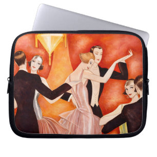 Housse Pour Ordinateur Portable Couples de danse Art déco salle de bal des années