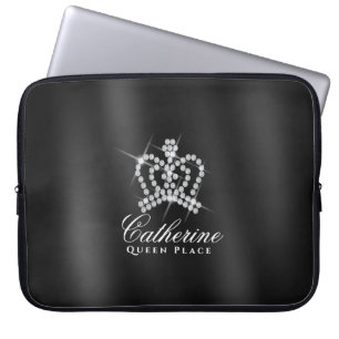 Housse Pour Ordinateur Portable Couronne brillante gris noir