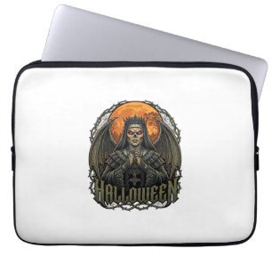Housse Pour Ordinateur Portable Couronne d'ailes de nonne démon de Halloween Lune