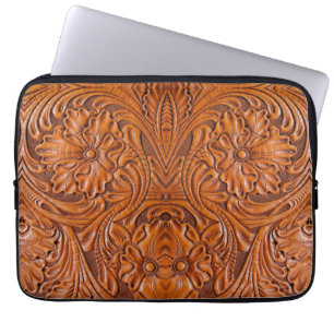 Housse Pour Ordinateur Portable Cowboy Rustique pays occidental à outils en cuir i