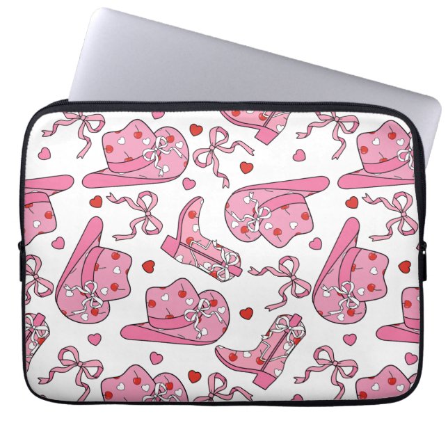 Housse Pour Ordinateur Portable Cowgirl Coquette rose (Devant)