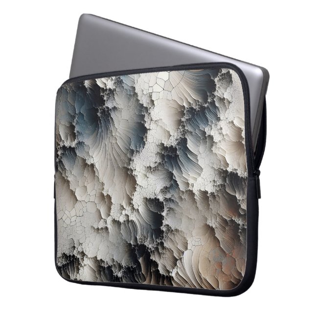 Housse Pour Ordinateur Portable Crackle texturé Abstrait contemporain (devant gauche)