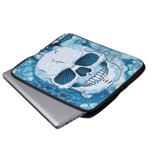 Housse Pour Ordinateur Portable Crâne Bleu Cool