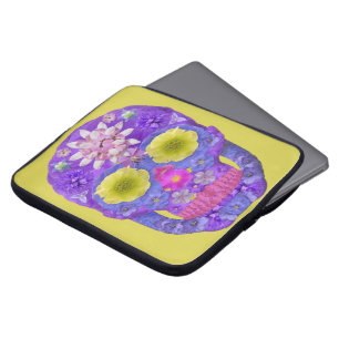 Housse Pour Ordinateur Portable Crâne de fleurs 5