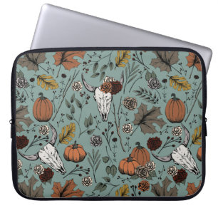Housse Pour Ordinateur Portable Crânes de vache et de récolte d'automne de l'Eucal