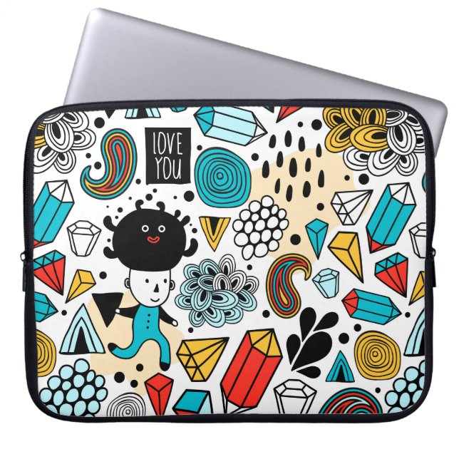 Housse Pour Ordinateur Portable Crazy head (Devant)