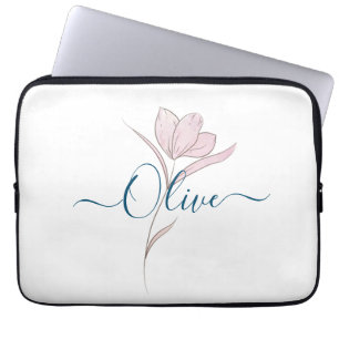 Housse Pour Ordinateur Portable Croquis floral aquarelle personnalisée