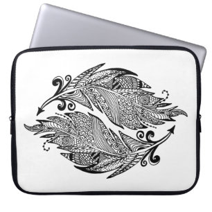 Housse Pour Ordinateur Portable Croquis inspiré des plumes