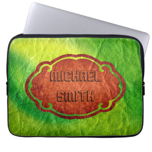Housse Pour Ordinateur Portable Cuir vert