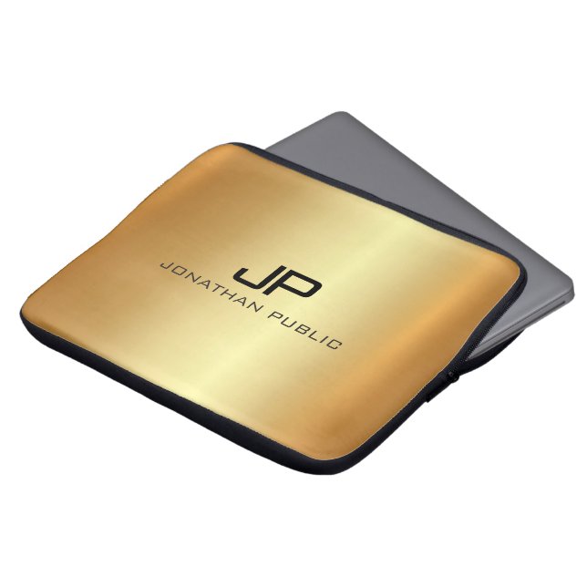 Housse Pour Ordinateur Portable Custom Trendy Elegant Modern Luxe Template Gold (Devant haut)