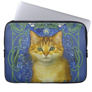 Housse Pour Ordinateur Portable Cute Kitten au style Art Nouveau Vintage