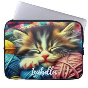 Housse Pour Ordinateur Portable Cute Kitten Dormir sous une couverture