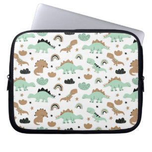 Housse Pour Ordinateur Portable Cute Mint Green Dinosaur Motif