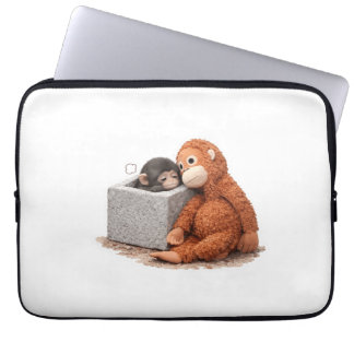 Housse Pour Ordinateur Portable Cute Monkey Plush Laptop Sleeve Cozy Aesthetic Ani