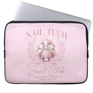 Housse Pour Ordinateur Portable Cute Nail tech Coquette Nail Polonais Social Club