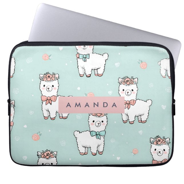 Housse Pour Ordinateur Portable Cute Pastel Alpaca Motif personnalisé (Devant)
