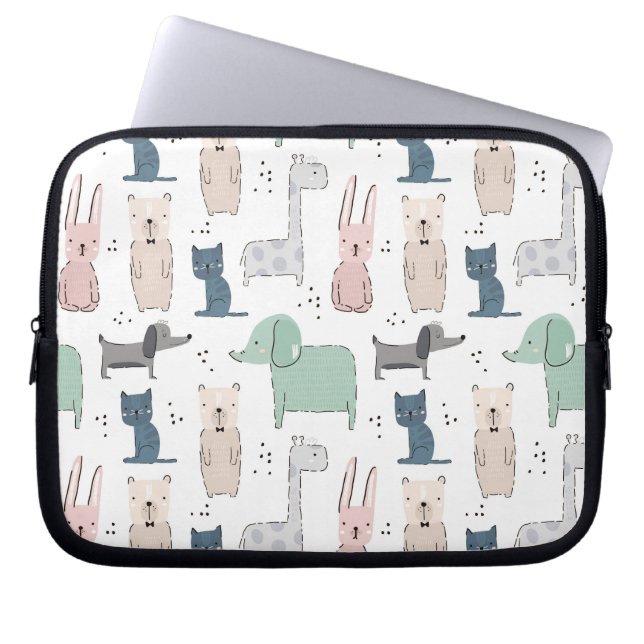 Housse Pour Ordinateur Portable Cute Pastel Baby Motif animal (Devant)
