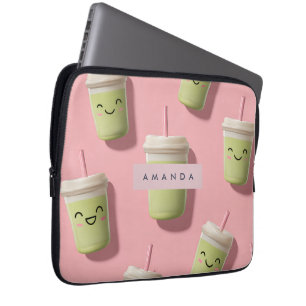 Housse Pour Ordinateur Portable Cute personnalisée Kawaii Pastel Smoothie Matcha