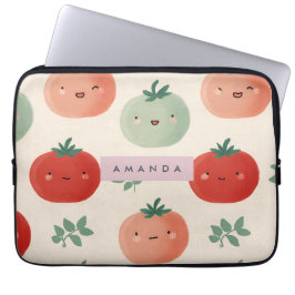 Housse Pour Ordinateur Portable Cute personnalisée Kawaii Pastel Visages Tomato