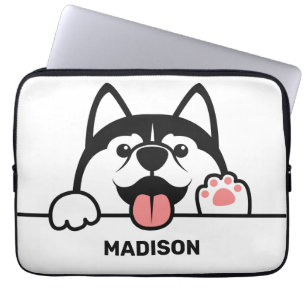 Housse Pour Ordinateur Portable Cute Siberian Husky nom personnalisé