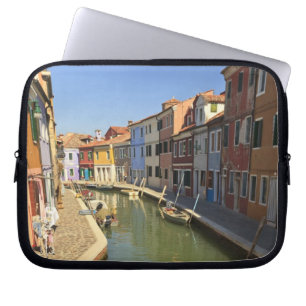 Housse Pour Ordinateur Portable Cygnes en canal, Île de Burano, Venise, Italie