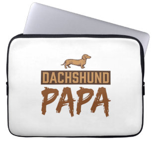 Housse Pour Ordinateur Portable Dachshund Papa Gravure Vintage Dessin Papa Chien D