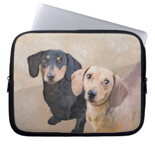 Housse Pour Ordinateur Portable Dachshund (Smooth) Peinture - Art Chien original