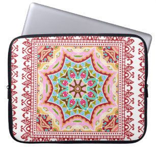 Housse Pour Ordinateur Portable Damas sans couture avec patchwork coloré. m vintag