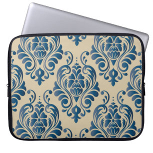 Housse Pour Ordinateur Portable Damas sans couture motif de l'ornement floral sur
