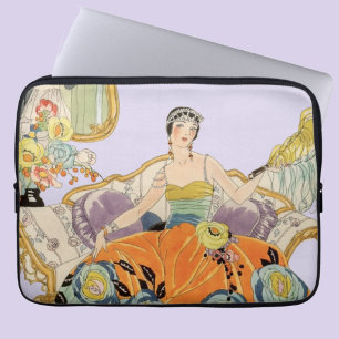 Housse Pour Ordinateur Portable Dame Art Déco Festive