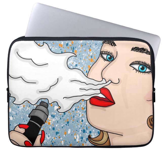 Housse Pour Ordinateur Portable Dame Vaping Style Rétro (Devant)
