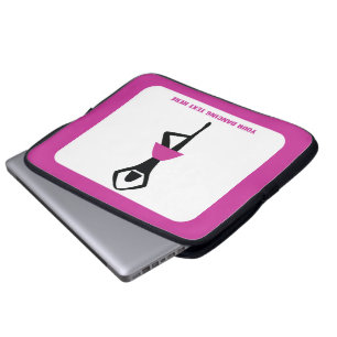 Housse Pour Ordinateur Portable Danse ballerine noir, couleur rose chaud